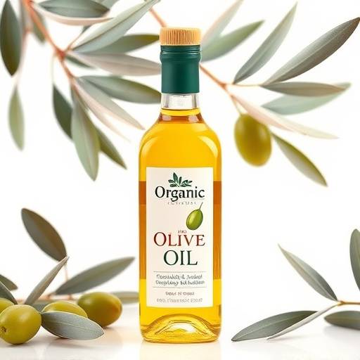 Bottiglia di olio extravergine di oliva biologico
