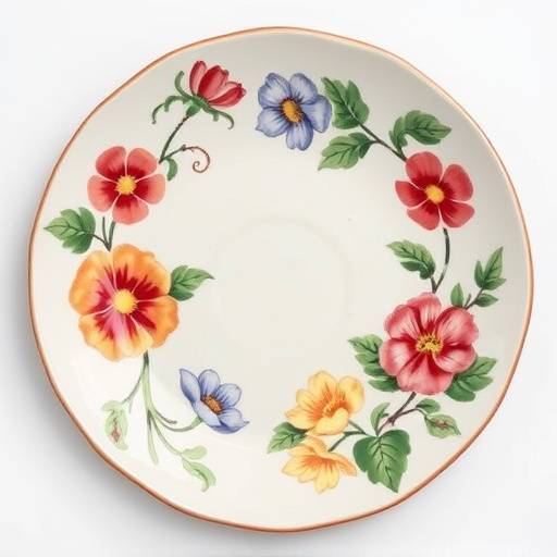 Piatto in ceramica dipinto a mano con motivi floreali