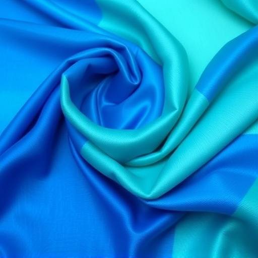 Sciarpa in seta con sfumature di blu e verde