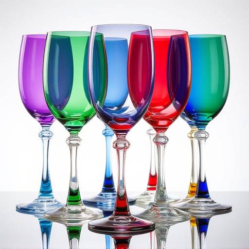 Set di bicchieri in vetro soffiato di Murano colorati